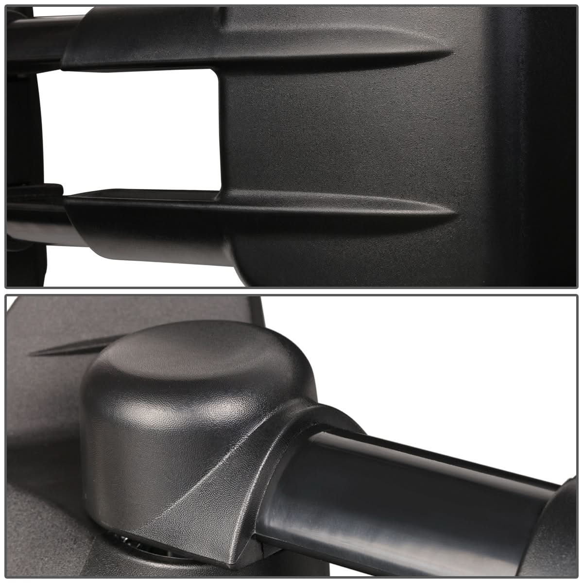 Black powered heated left towing mirror for 2007-2013 Chevrolet Silverado by K2 Industries, featuring adjustment and towing capabilities.