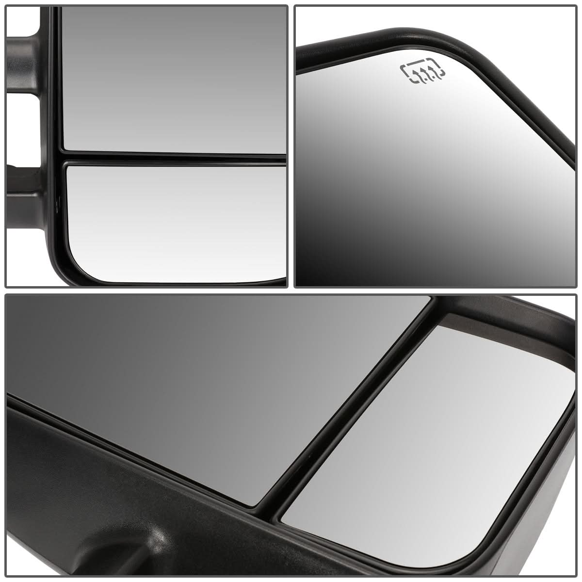 Right side heated towing mirror for 2007-2013 Chevrolet Silverado by K2 Industries, showing the mirror with mounting hardware