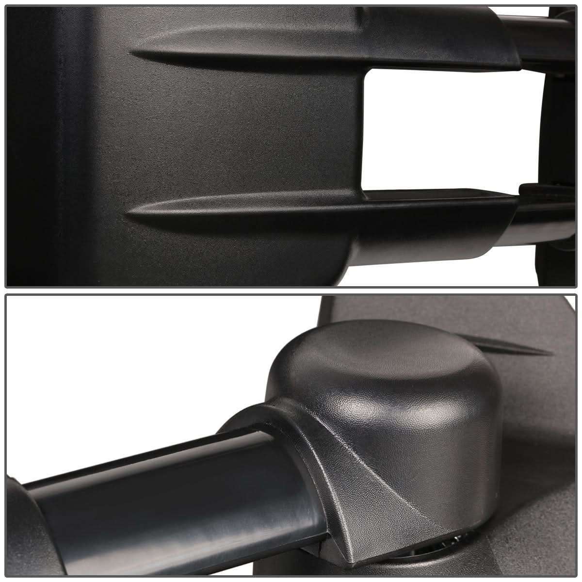 Pair of black manual towing mirrors for 2007-2012 Chevrolet Silverado trucks, manufactured by K2 Industries.