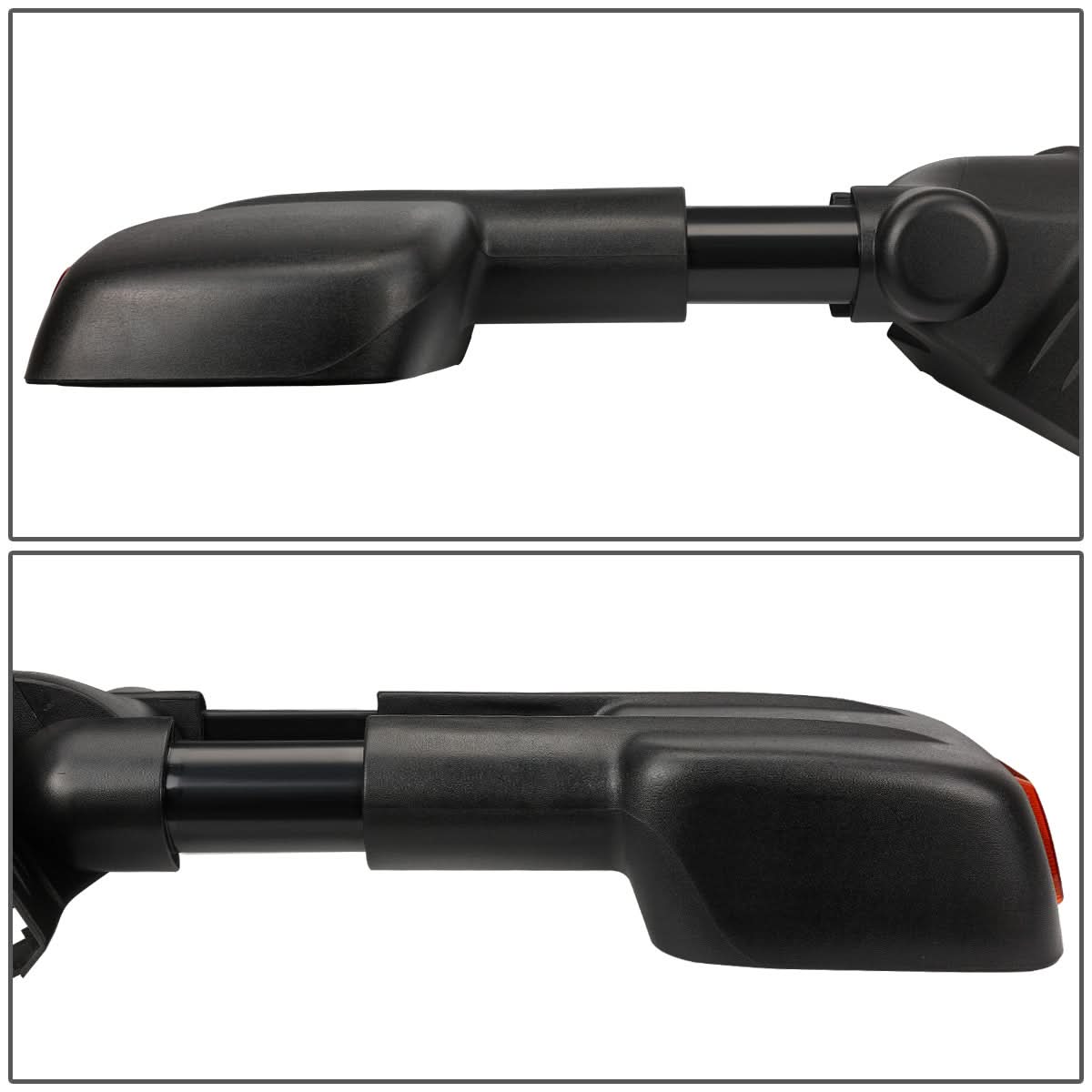 K2 Industries heated towing mirrors for 2007-2012 Chevrolet Silverado and GMC Sierra, with powered adjustment and black finish