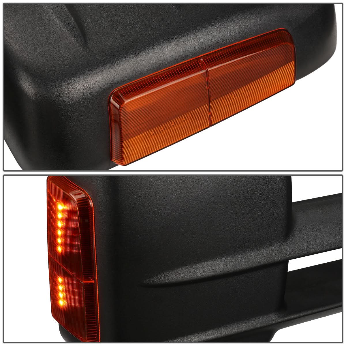 K2 Industries heated towing mirrors for 07-12 Chevrolet Silverado and GMC Sierra, with power adjustment and black finish