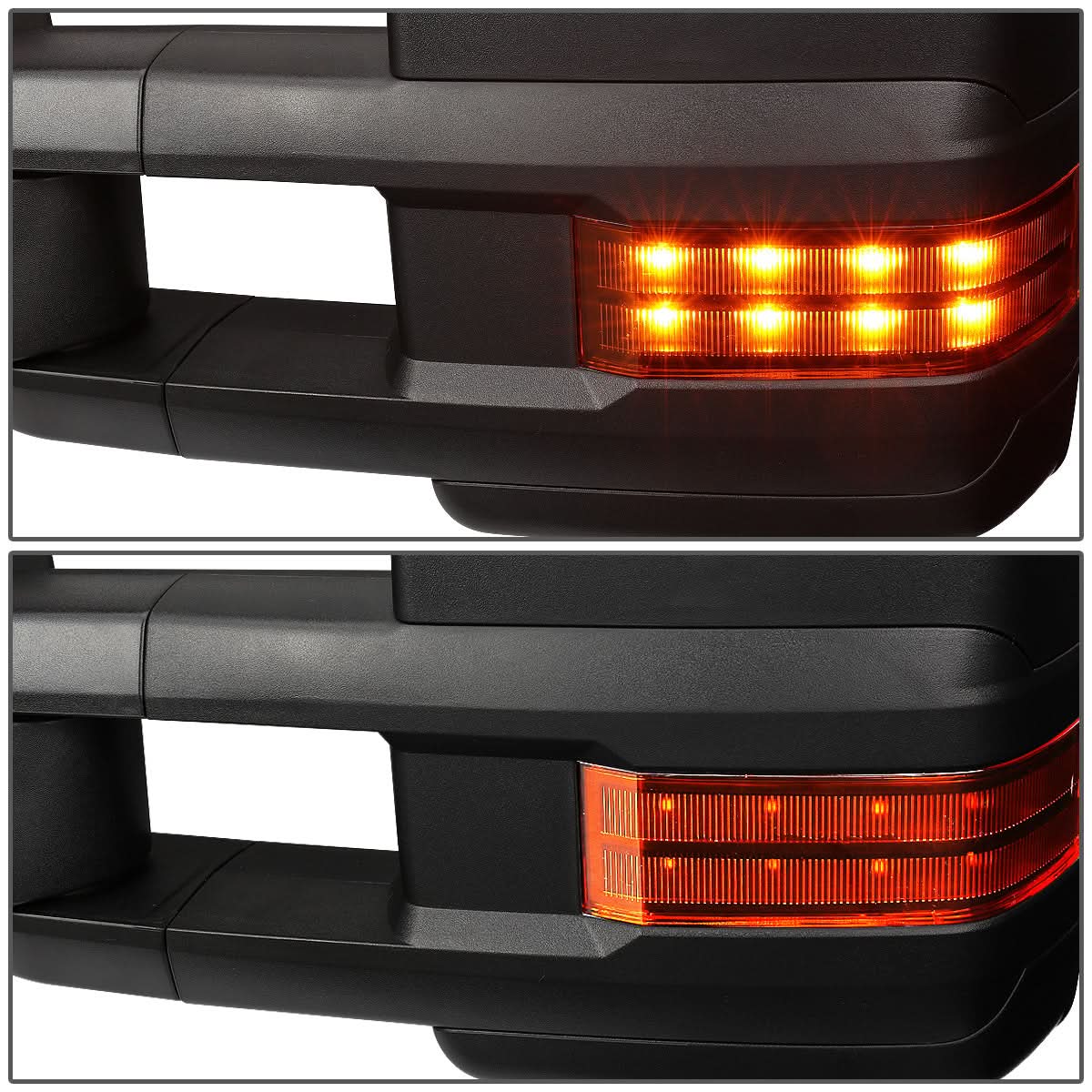 K2 Industries manual towing mirrors for Chevrolet Silverado, Sierra, Tahoe, and Suburban, shown as a pair for towing accessories.