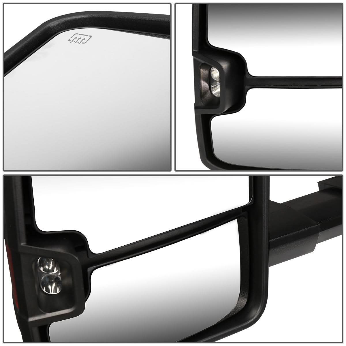 K2 Industries towing mirrors for 2014-2017 Chevrolet Silverado and GMC Sierra, powered heated LED mirrors with extended view.