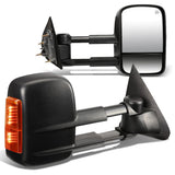 K2 Industries heated towing mirrors for Chevrolet Silverado and GMC Sierra, featuring powered adjustment and black finish.