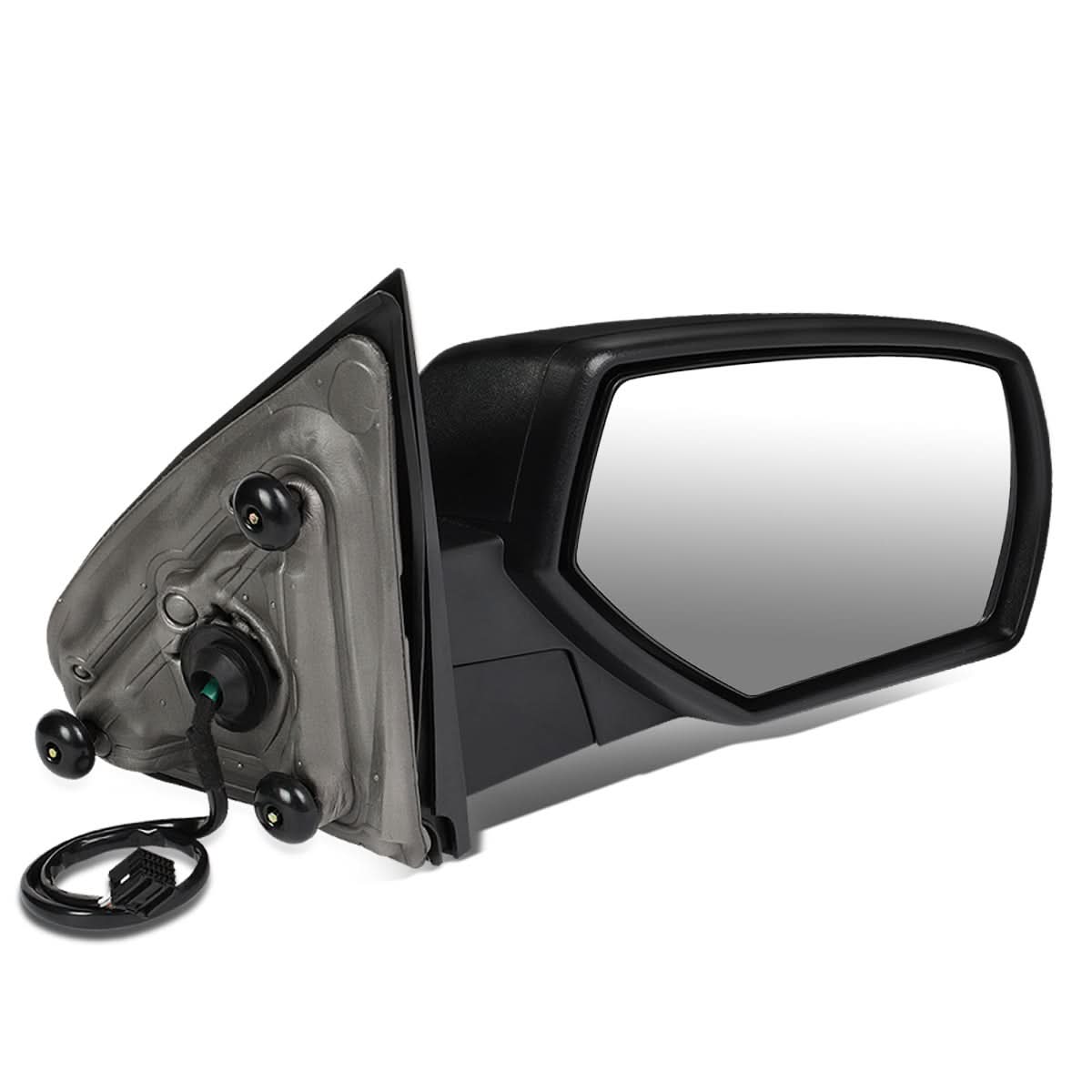 K2 Industries right towing mirror for 2014-2018 Chevrolet Silverado GMC Sierra, powered and heated, with black housing and mounting bracket