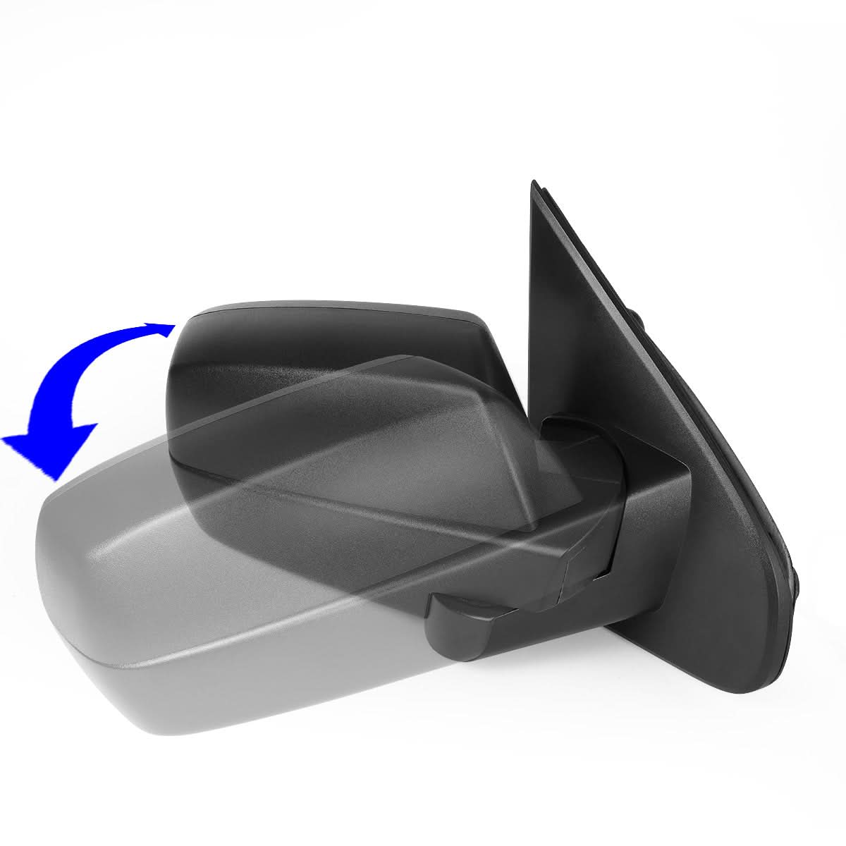 K2 Industries powered heated right towing mirror for 2014-2018 Chevrolet Silverado and GMC Sierra, with adjustable features.