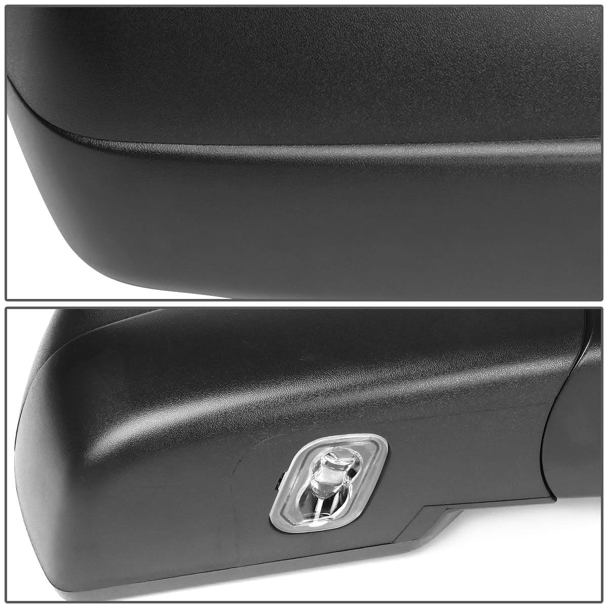 K2 Industries right towing mirror for 2014-2018 Chevrolet Silverado GMC Sierra, powered and heated with black housing.