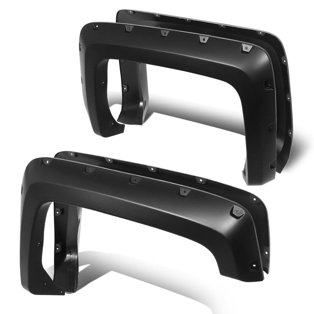 Chevrolet Silverado 2500HD/3500HD K2 Industries pocket-riveted wheel flares for body accessories, shown on vehicle in black finish