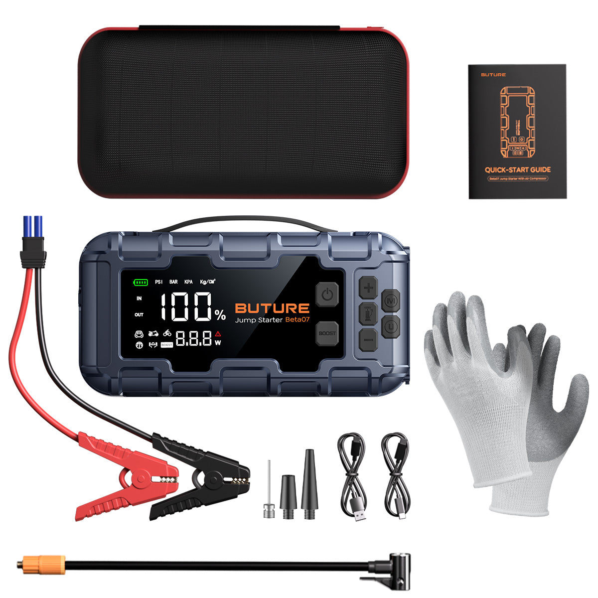 【Top-Rated】Buture Beta07 Car Jump Starter 6000A丨160PSI Smart Inflating, PD45W Fast Charge Buture Official