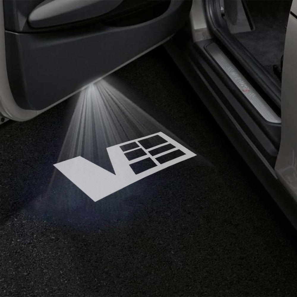 Custom Puddle Lights Cadillac Escalade 5th Gen Premium Under Door Projector Puddle Lights Various Designs 2021-2026, top view