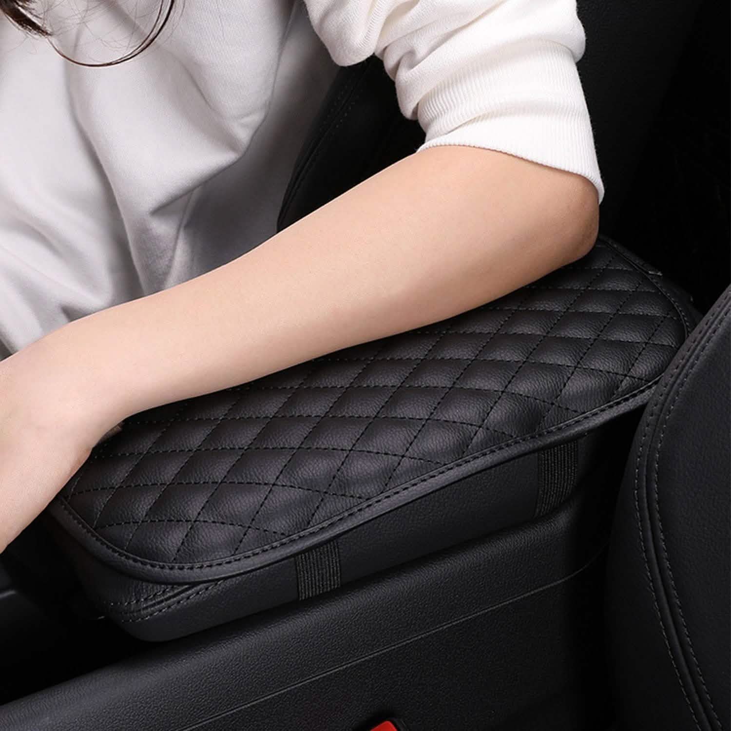 DailySale Car Armrest Pad Cover PU Leather Fit for SUV Truck Car, further detail