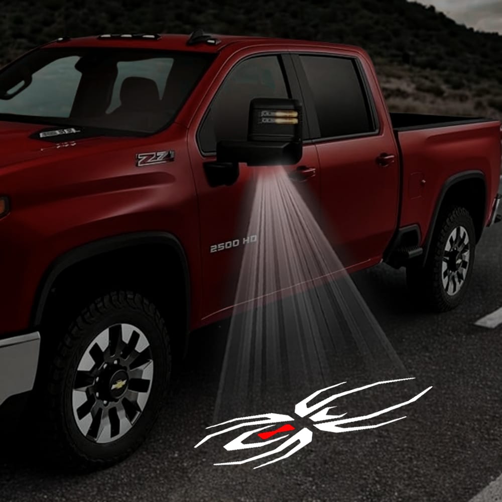 Chevrolet Cheyenne 4th Gen Premium Under Side Wing Mirror Projector Puddle Lights Various Designs 2015-2026 Custom Puddle Lights