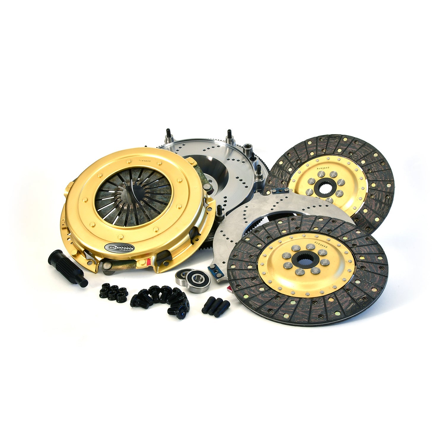 Centerforce SST 10.4 Multi=Disc Clutch And Flywheel Kit 50.80 Lbs 168 Tooth Gear 0 In/oz Internally Balanced 8 Bolt Crank 925 Ft/lbs Capacity 10.4in Dia. 26-Spline Fits Chevrolet Camaro And Corvette 6.2L Montgomery Parts