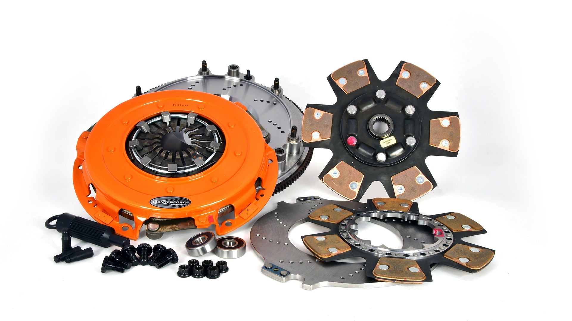 Centerforce DYAD ? XDS 10.4 Extreme Multi-Disc Clutch And Flywheel Kit 55.50 Lbs 168 Tooth Gear 0 In/oz Internally Balanced 6 Bolt Crank 1600 Ft/lbs Capacity 10.4in Dia. 26-Spline Fits Cadillac/Chevrolet CTS And Camaro V 6.2L Montgomery Parts