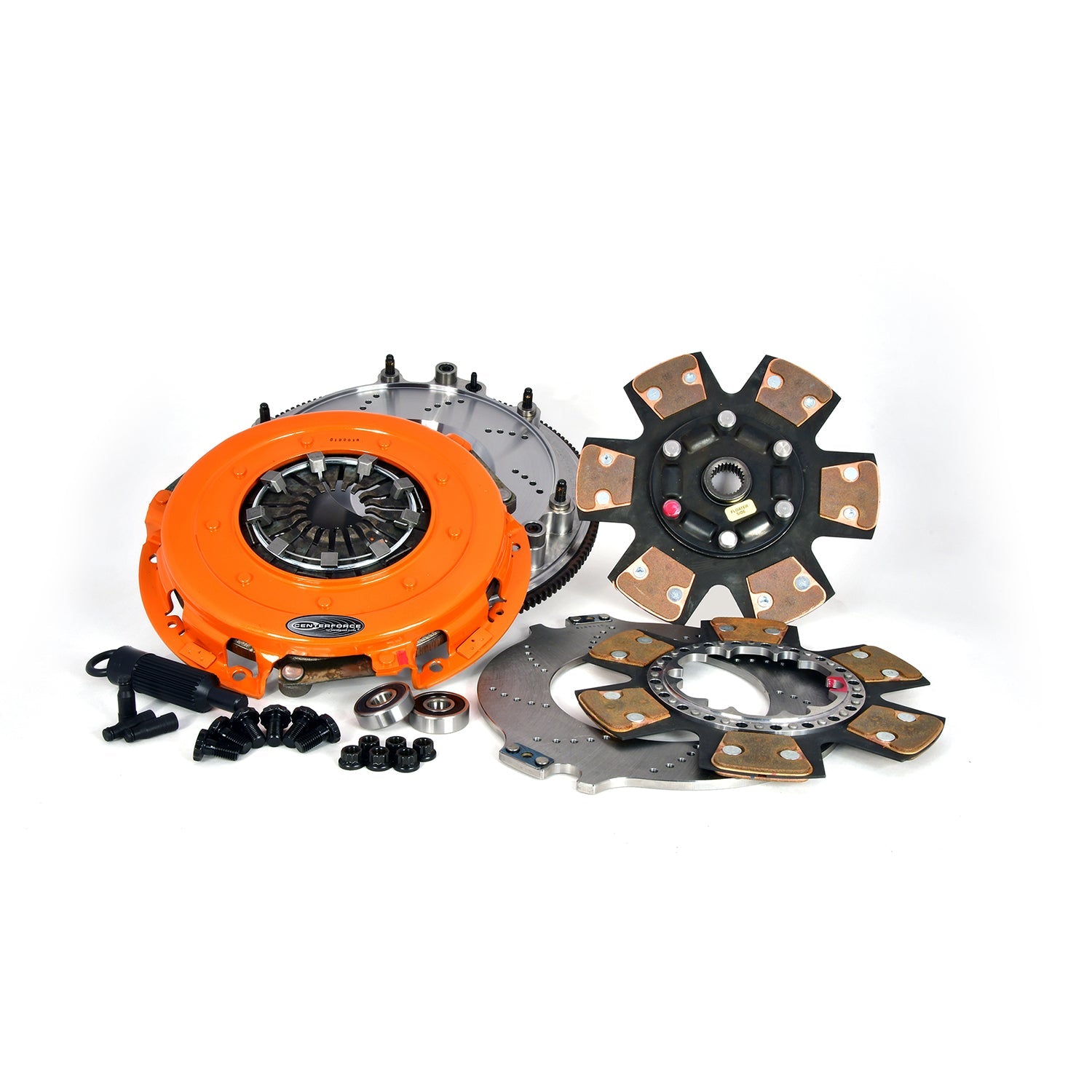 Centerforce DYAD ? XDS 10.4 Extreme Multi-Disc Clutch And Flywheel Kit 55.50 Lbs 168 Tooth Gear 0 In/oz Internally Balanced 6 Bolt Crank 1600 Ft/lbs Capacity 10.4in Dia. 26-Spline Fits Cadillac/Chevrolet CTS And Camaro V 6.2L Montgomery Parts