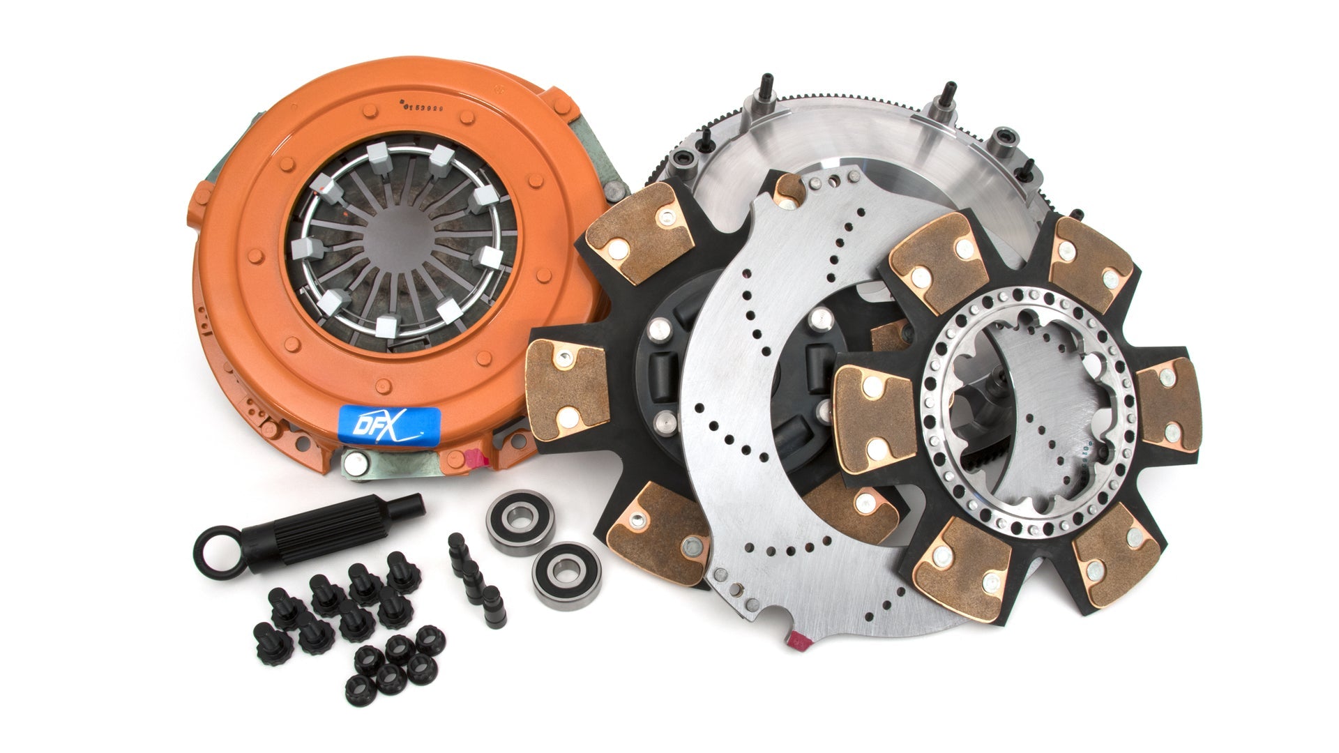 Centerforce DYAD ? XDS 10.4 Extreme Multi-Disc Clutch And Flywheel Kit 53.20 Lbs 168 Tooth Gear 0 In/oz Internally Balanced 8 Bolt Crank 10.4in Dia. 26-Spline Fits Chevrolet Camaro And Corvette 6.2L Montgomery Parts