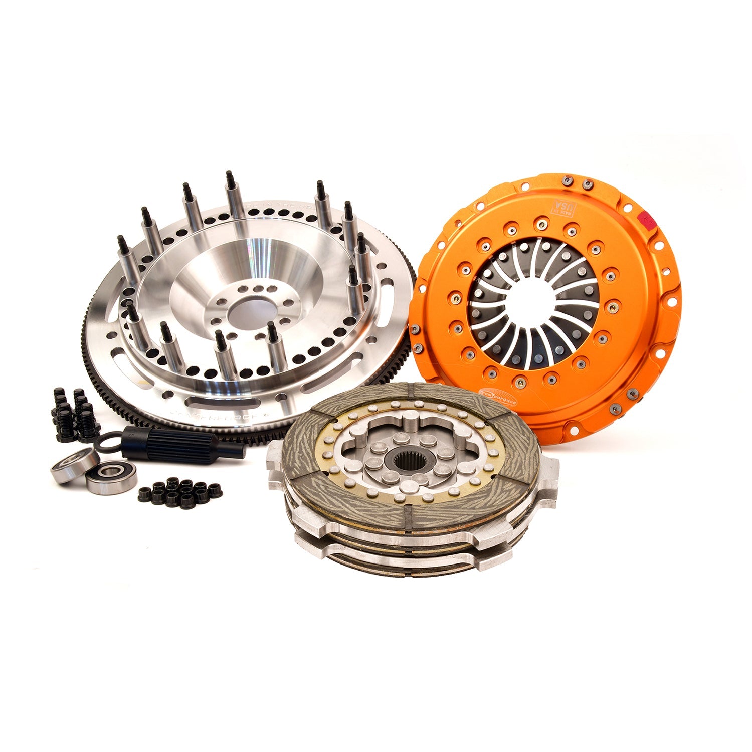Centerforce TRIAD ? DS Extreme Multi-Disc Clutch And Flywheel Kit 168 Tooth Gear 8 Bolt Crank 900 Ft/lbs Capacity 8.75in Dia. 26-Spline Fits Chevrolet Camaro And Corvette 6.2L Montgomery Parts