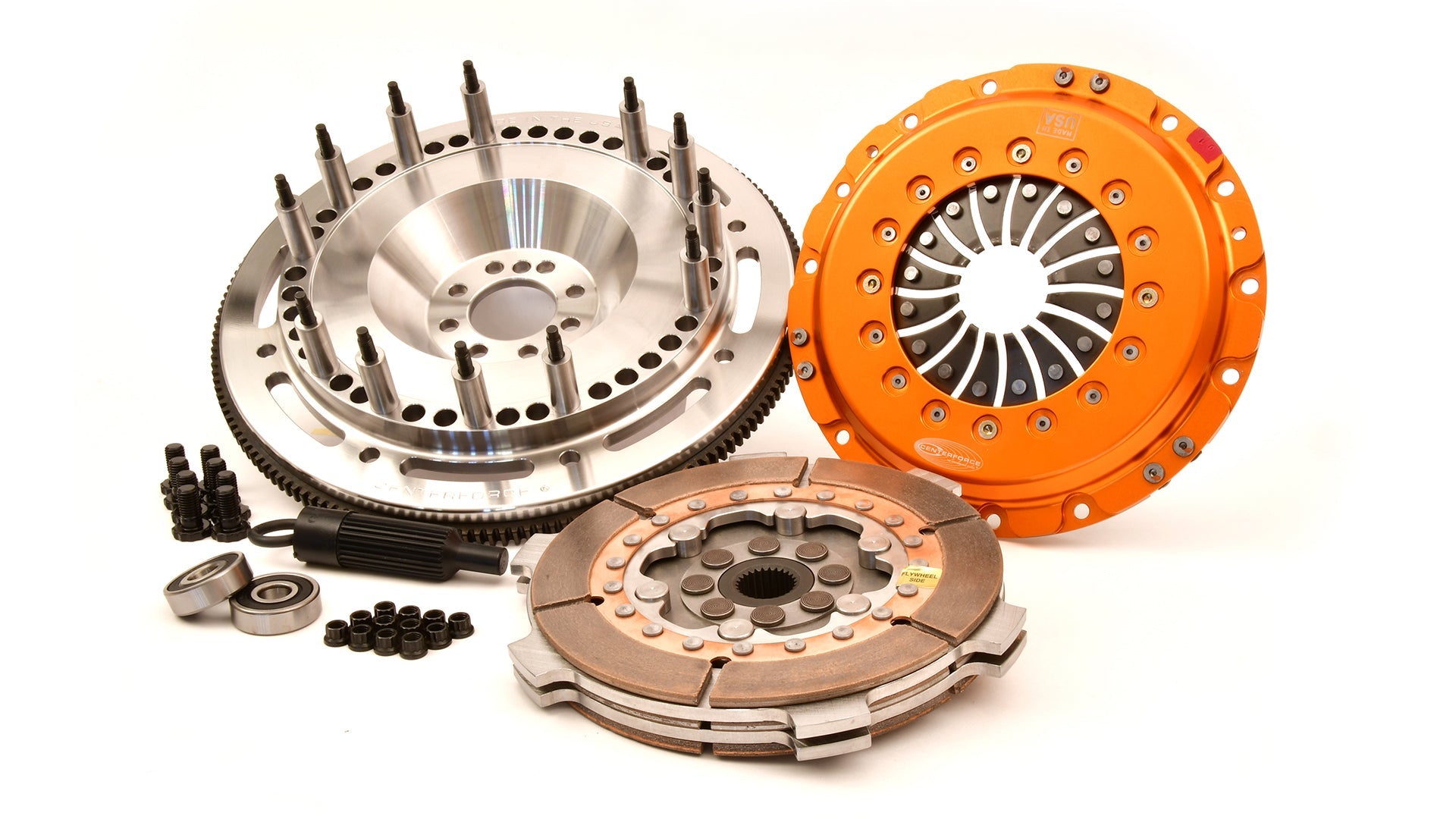 Centerforce TRIAD ? XDS Extreme Multi-Disc Clutch And Flywheel Kit 168 Tooth Gear 8 Bolt Crank 1100 Ft/lbs Capacity 8.75in Dia. 26-Spline Fits Chevrolet Camaro And Corvette 6.2L Montgomery Parts