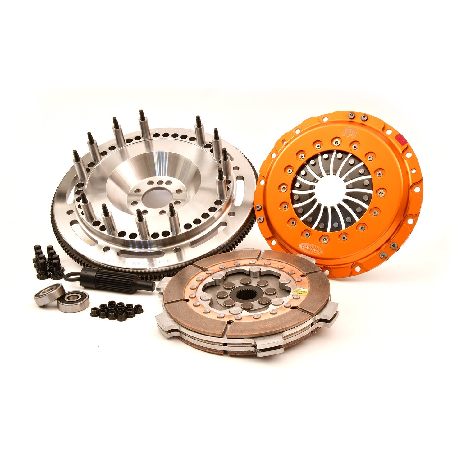 Centerforce TRIAD ? XDS Extreme Multi-Disc Clutch And Flywheel Kit 168 Tooth Gear 8 Bolt Crank 1100 Ft/lbs Capacity 8.75in Dia. 26-Spline Fits Chevrolet Camaro And Corvette 6.2L Montgomery Parts