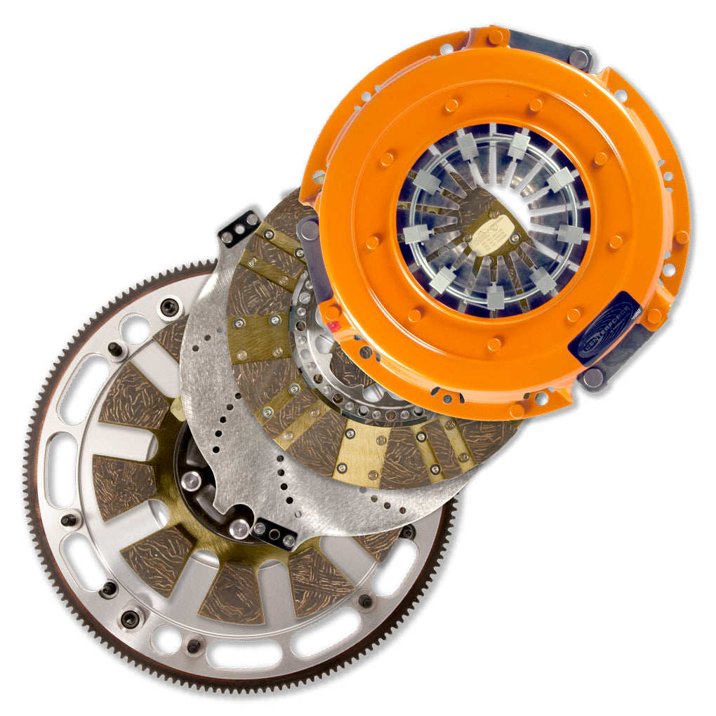 Centerforce DYAD ? DS 10.4 Multi-Disc Clutch And Flywheel Kit 52.10 Lbs 168 Tooth Gear 0 In/oz Internally Balanced 9 Bolt Crank 1300 Ft/lbs Capacity 10.4in Dia. 26-Spline Fits Chevrolet Corvette ZR1 6.2L Montgomery Parts