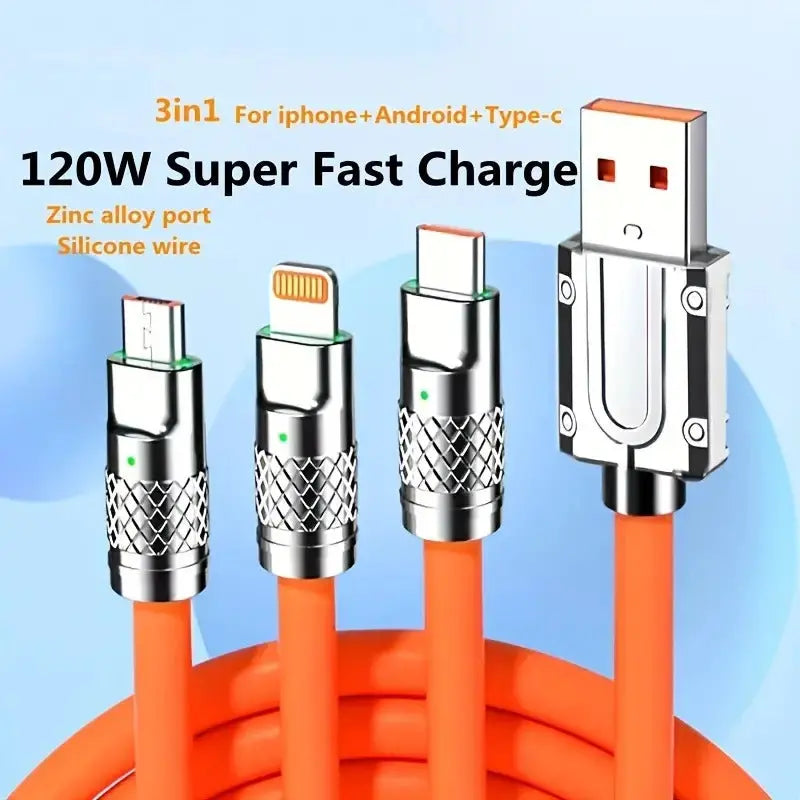 120W Super Fast Charging Cable for iPhone & Android Gm Service Guy