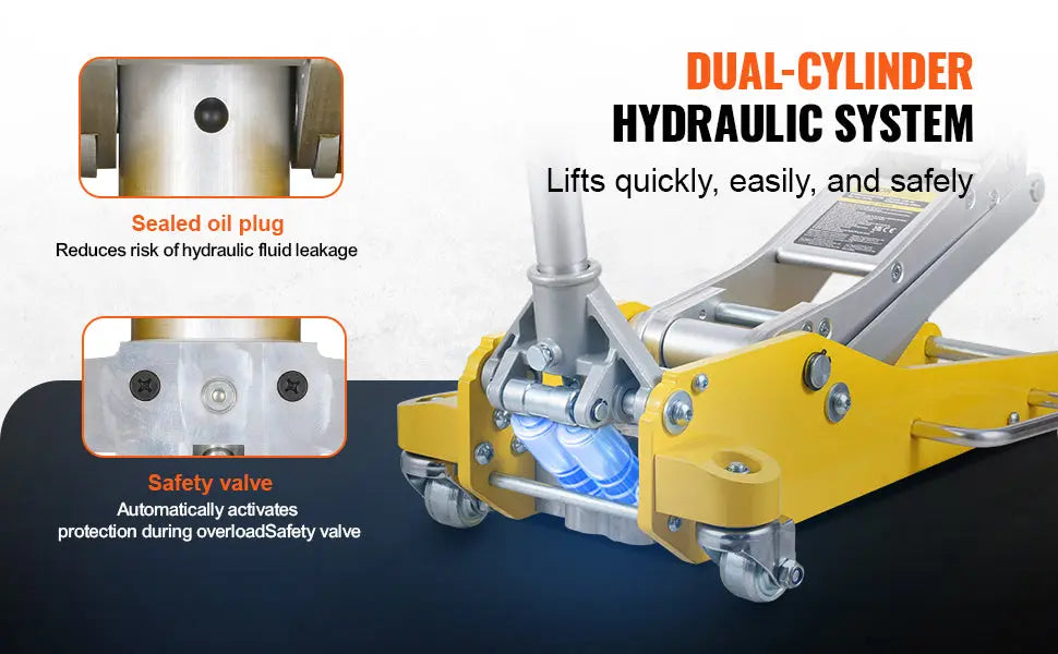 SucceBuy 3T/2T Floor Jack Aluminum Hydraulic Racing Jack Hydraulic Car Jack with Dual Piston Quick Lift Pump for Auto Repaire Gm Service Guy