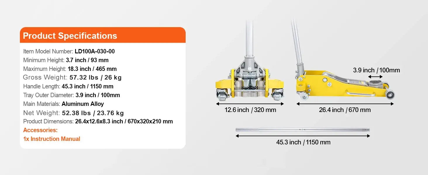 SucceBuy 3T/2T Floor Jack Aluminum Hydraulic Racing Jack Hydraulic Car Jack with Dual Piston Quick Lift Pump for Auto Repaire Gm Service Guy