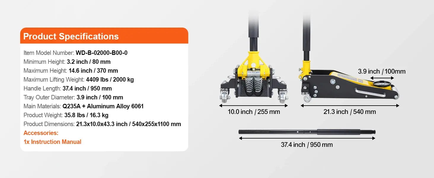 SucceBuy 3T/2T Floor Jack Aluminum Hydraulic Racing Jack Hydraulic Car Jack with Dual Piston Quick Lift Pump for Auto Repaire Gm Service Guy