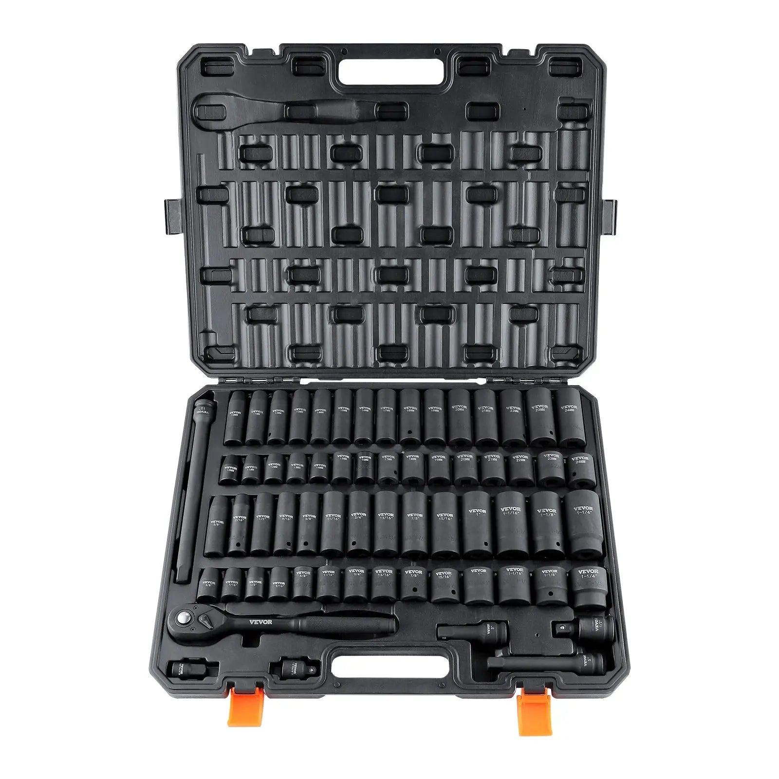 SucceBuy 1/2" Drive Impact Socket Set  6 Point Cr-V Alloy Steel for Auto Repair Easy-to-Read Size Markings Rugged Construction Gm Service Guy