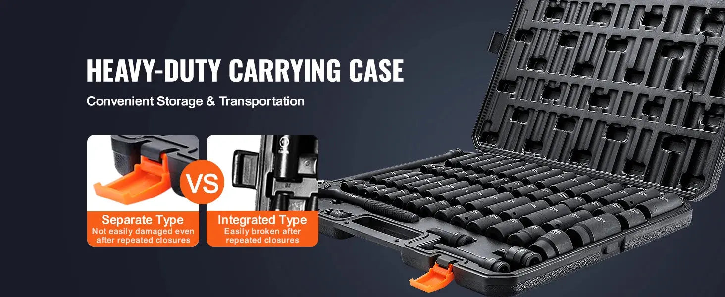 SucceBuy 1/2" Drive Impact Socket Set  6 Point Cr-V Alloy Steel for Auto Repair Easy-to-Read Size Markings Rugged Construction Gm Service Guy