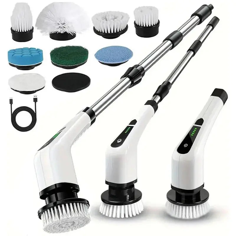 9-in-1 Multifunctional Wireless Electric Cleaning Brush Household Kitchen Bathroom Brush USB Handheld Rotating Cleaning tools Gm Service Guy