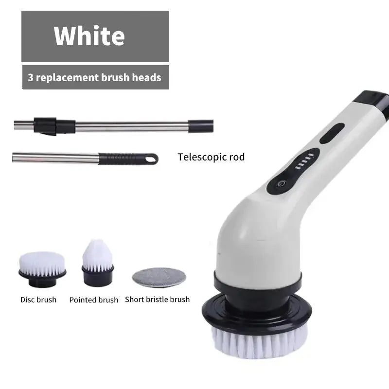 9-in-1 Multifunctional Wireless Electric Cleaning Brush Household Kitchen Bathroom Brush USB Handheld Rotating Cleaning tools Gm Service Guy