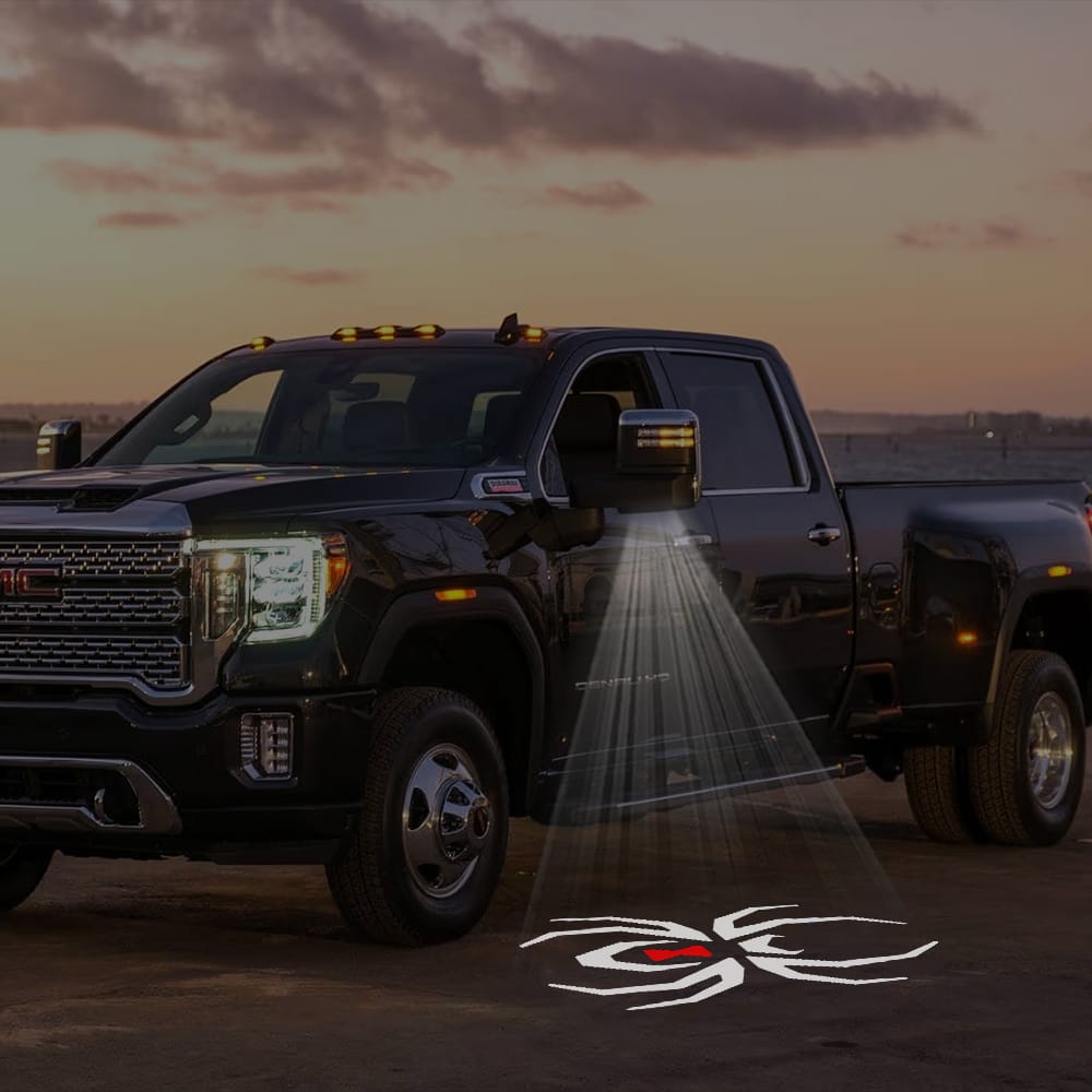 GMC Sierra Premium Side Wing Mirror Puddle Lights Various Designs 2015-2026 Custom Puddle Lights