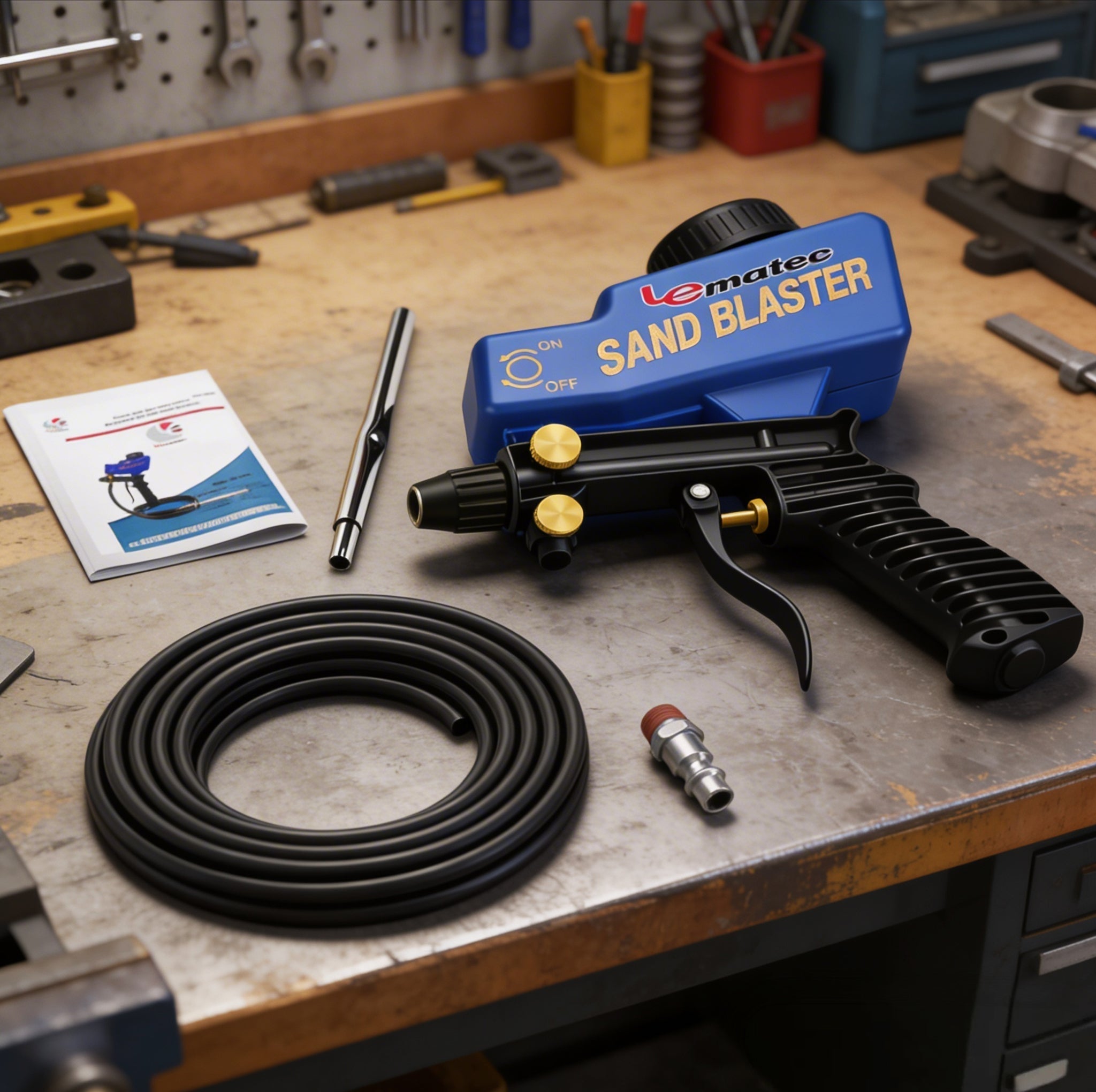 Professional Dual-Feed Sandblaster Gun Kit - 150 PSI with Ceramic Tip & 18oz Hopper (AS118-2) Pro Air Tools
