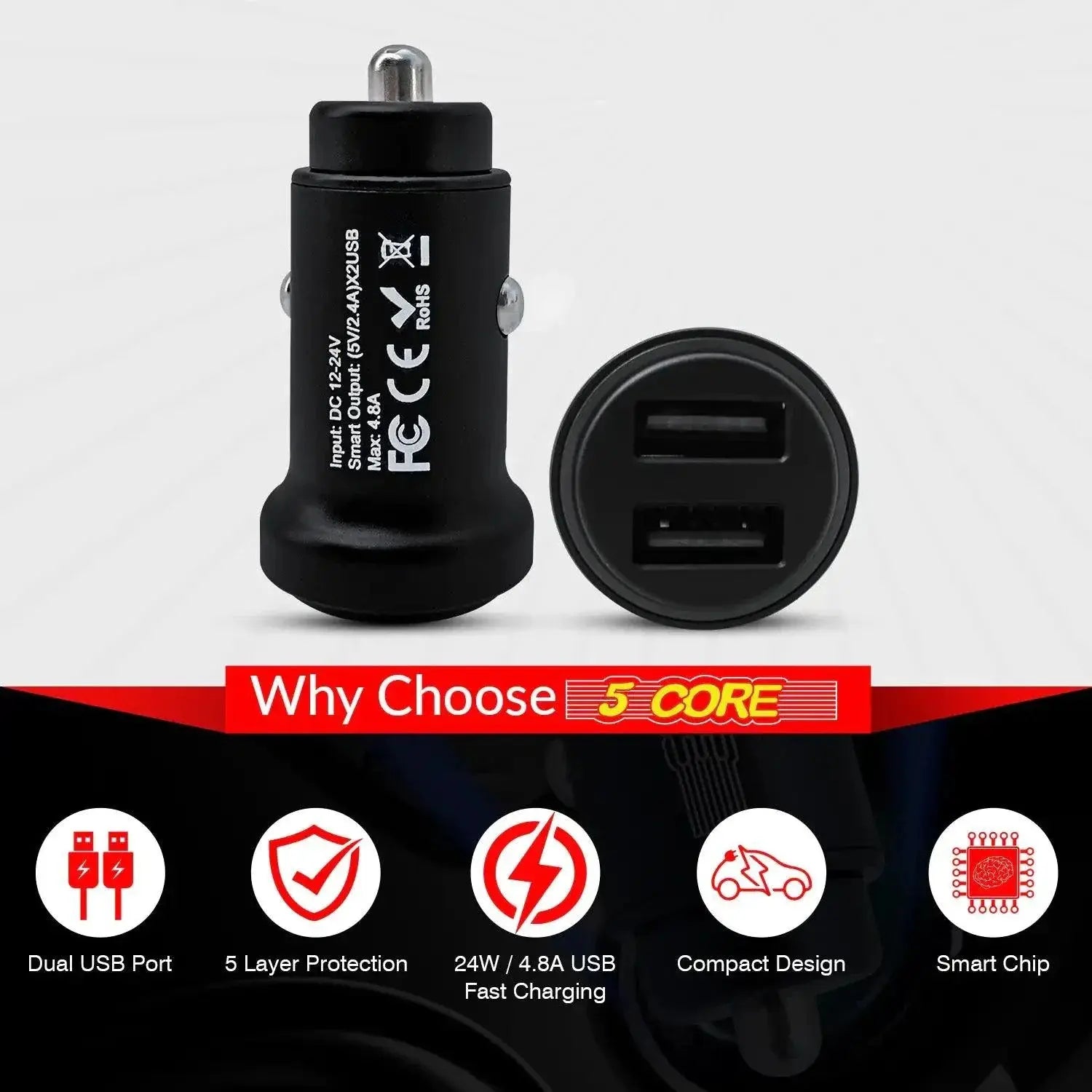 5Core SpeedCharge Car USB-C Adapter MANDOTOS
