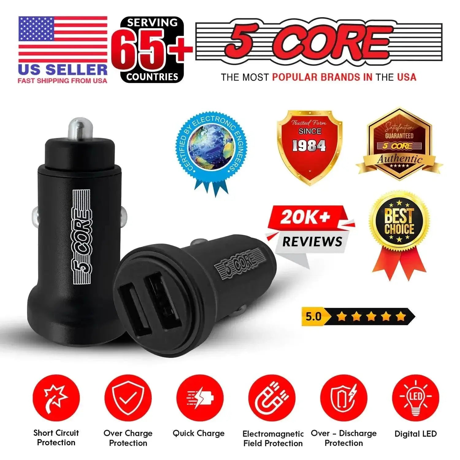 5Core SpeedCharge Car USB-C Adapter MANDOTOS