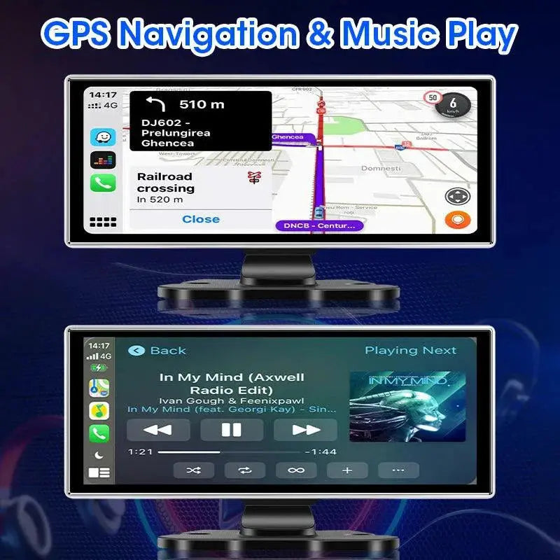 11.26 inch Car DVR 4K Dash Cam Dual Lens Wireless Carplay & Android Auto Video Recorder Monitor GPS Navigation 5G Wifi FM AUX MANDOTOS