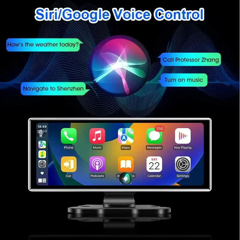 11.26 inch Car DVR 4K Dash Cam Dual Lens Wireless Carplay & Android Auto Video Recorder Monitor GPS Navigation 5G Wifi FM AUX MANDOTOS