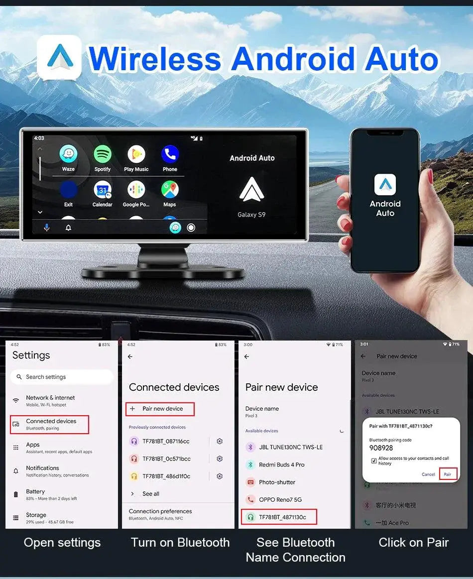 Dash Cam 10.11.26" with 4K Resolution and GPS MANDOTOS