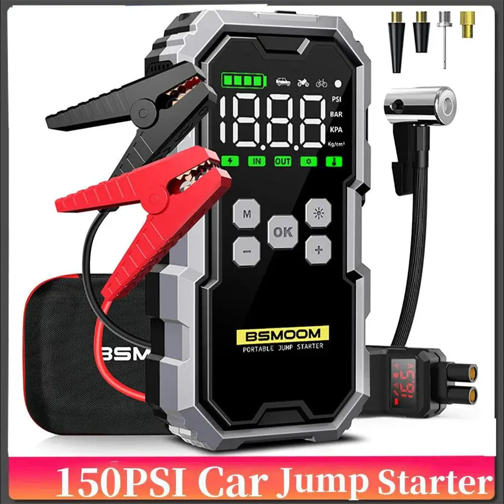 MANDOTOS Car Jump Starter Pro With Air Compressor 6000A 21800mAh LCD Display Portable Booster Charger MANDOTOS
