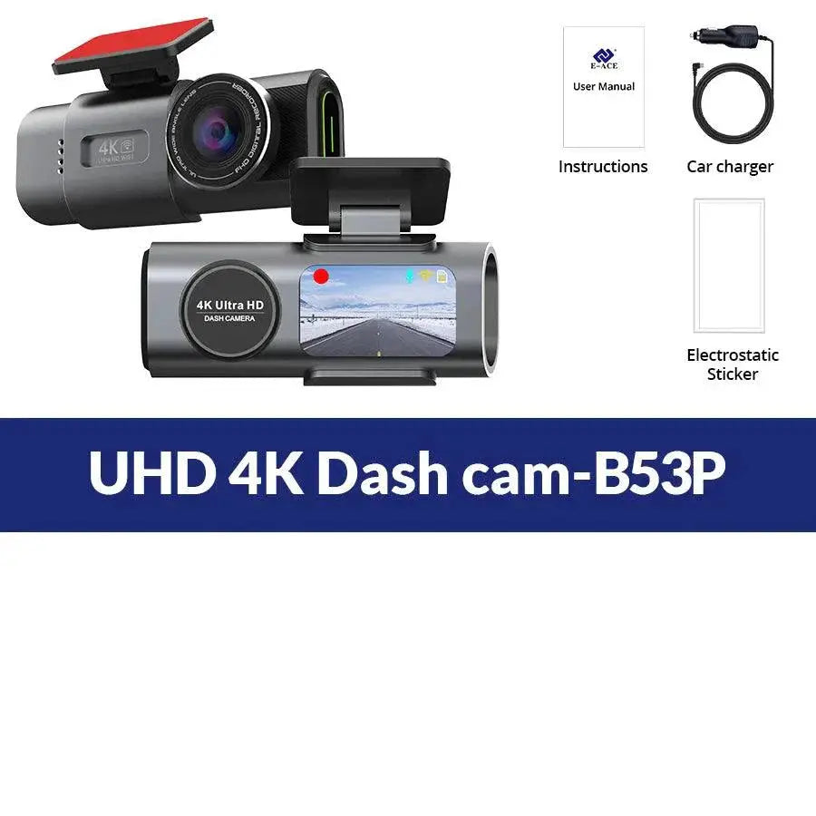 Acceo 4K Ultra HD Dash Cam Dual Lens With WiFi GPS Night Vision Parking Mode Built In MANDOTOS