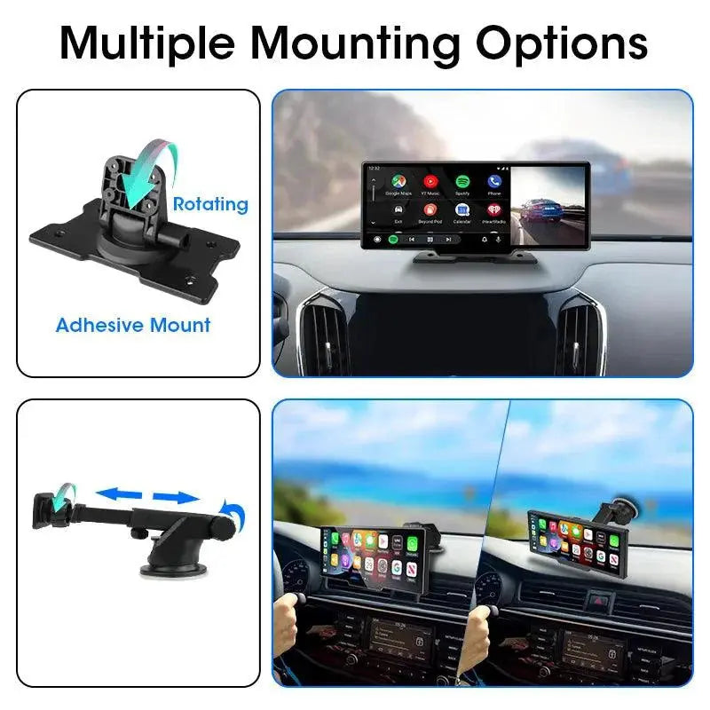 4K 10.26'' Mirror Dash Cam w/ Carplay & Android Auto MANDOTOS