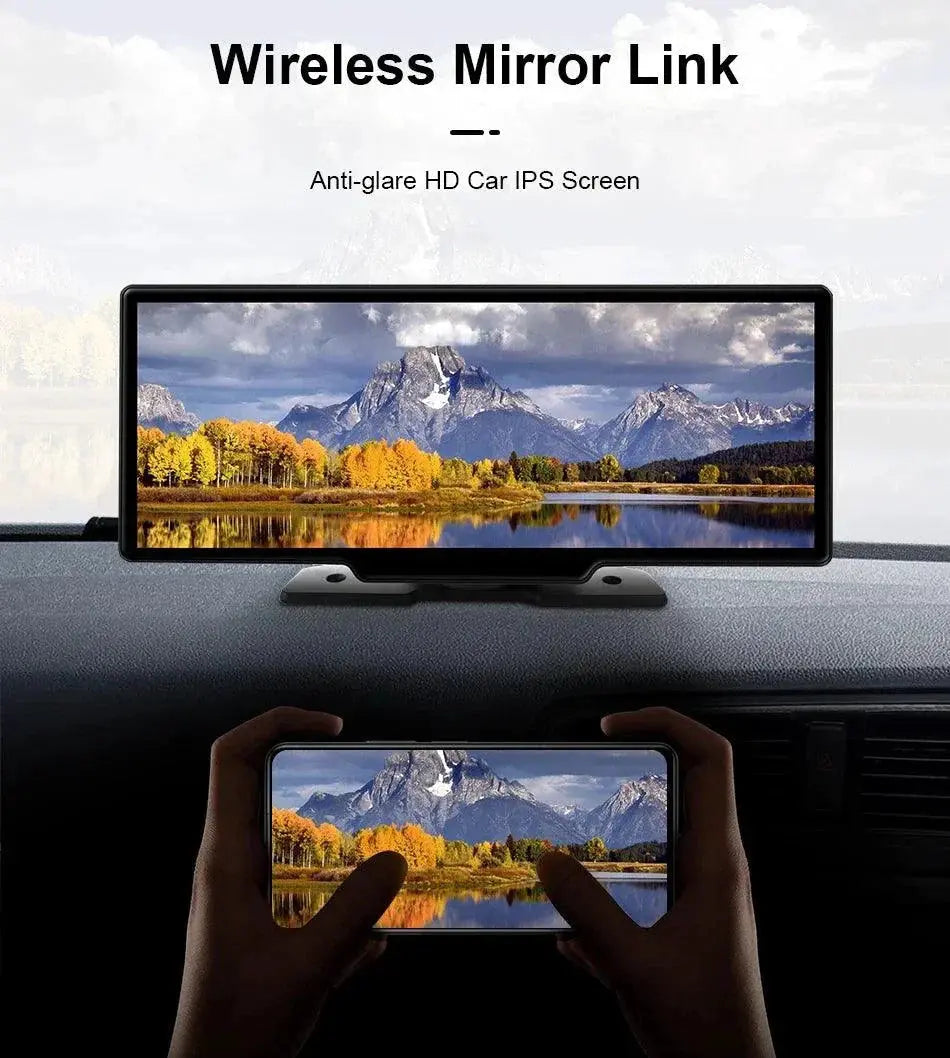 4K 10.26'' Mirror Dash Cam w/ Carplay & Android Auto MANDOTOS