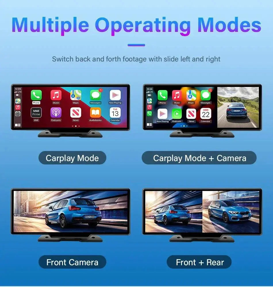 4K 10.26'' Mirror Dash Cam w/ Carplay & Android Auto MANDOTOS