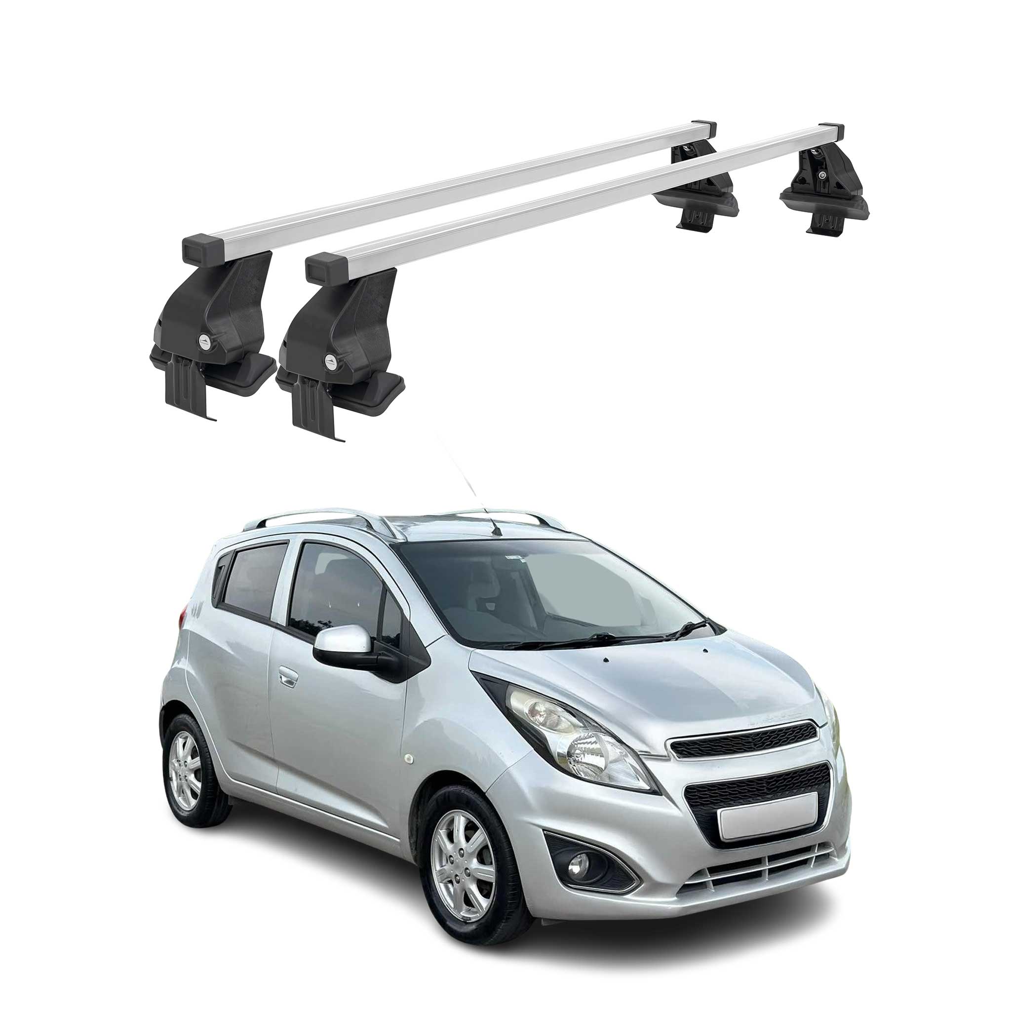 OMAC USA 2016-2022 Chevrolet Spark Roof Rack Cross Bars Silver, smooth/naked roof racks