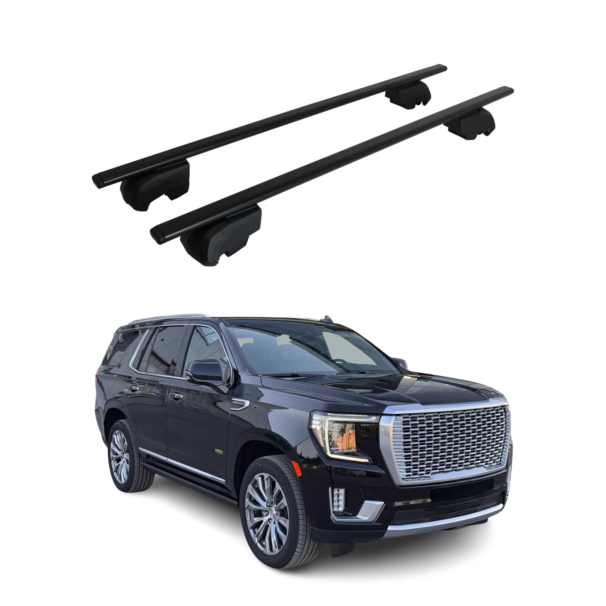 OMAC USA 2021-2026 GMC Yukon Roof Rack Cross Bars Black, flush-mounted roof rails