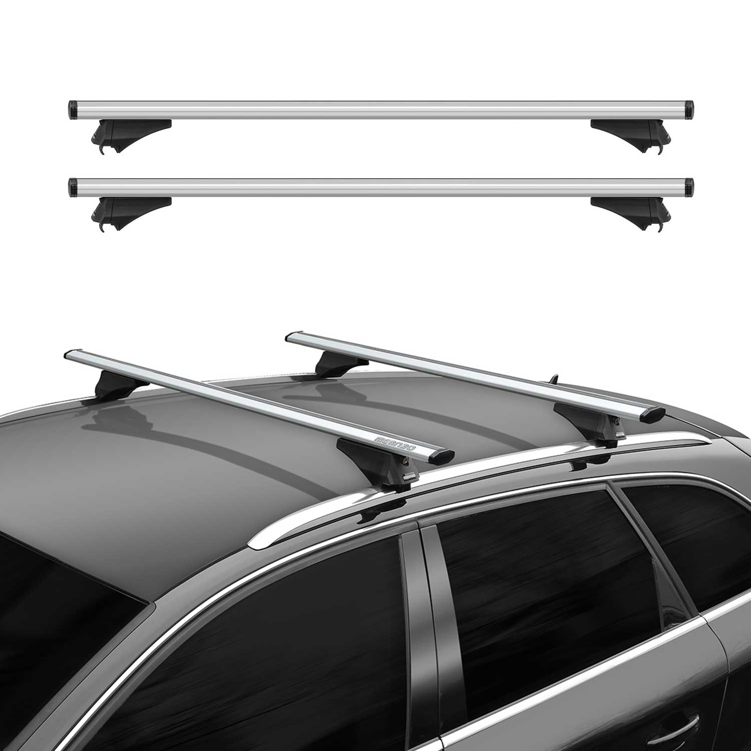 OMAC USA 2024-2026 Chevrolet Blazer EV Roof Rack Cross Bars Luggage Carrier Silver 2Pcs, alternate view