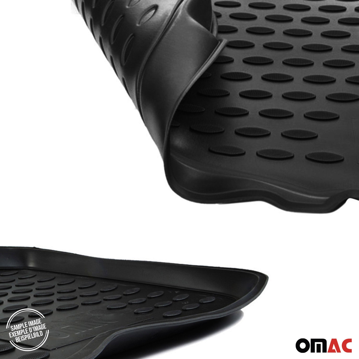 OMAC USA 2013-2022 Chevrolet Trax Floor Mats & Cargo Liner Full Set All Weather Black, floor-trunk mat set, fitment detail