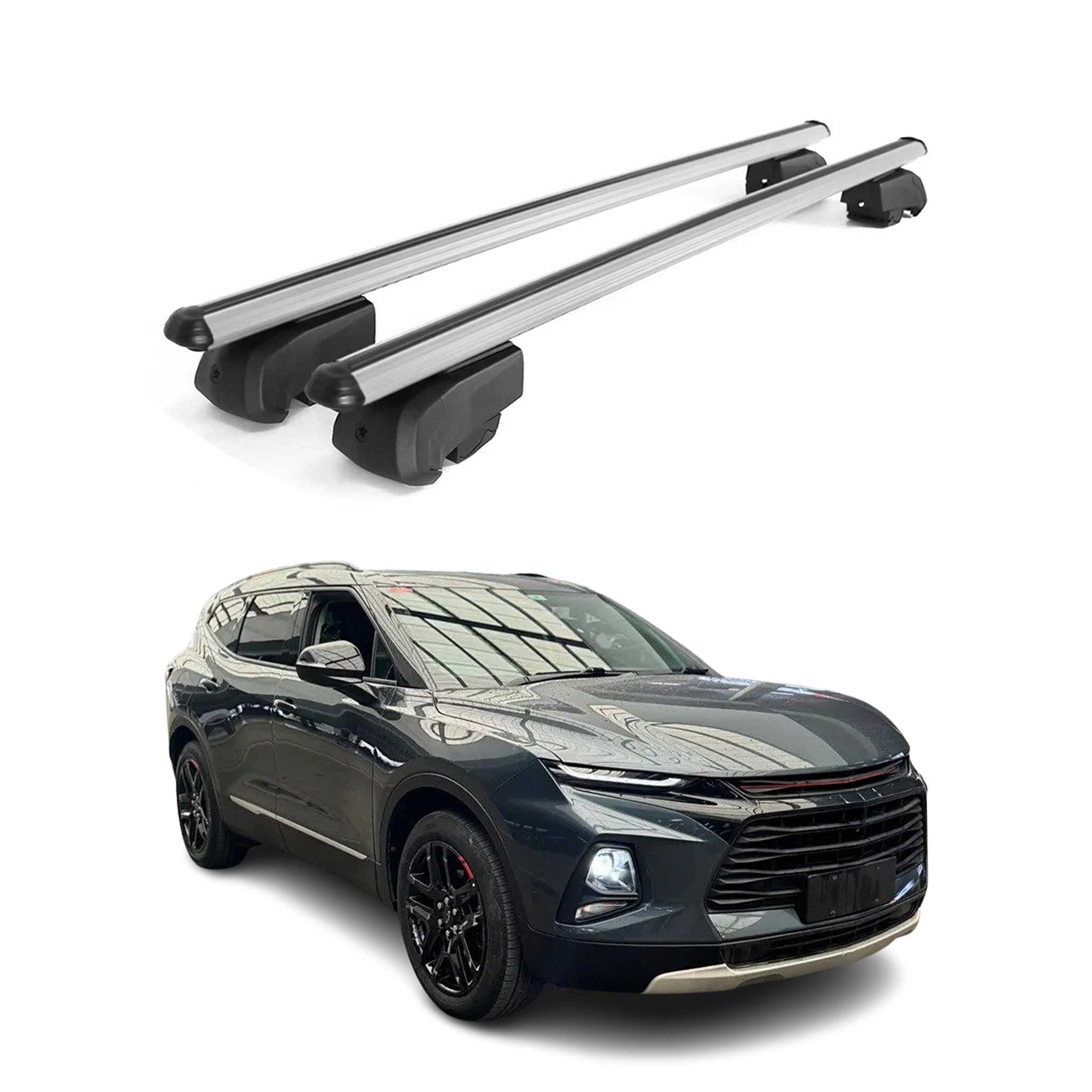 OMAC USA 2021-2026 Chevrolet Trailblazer Roof Rack Cross Bars Silver, flush-mounted roof rails