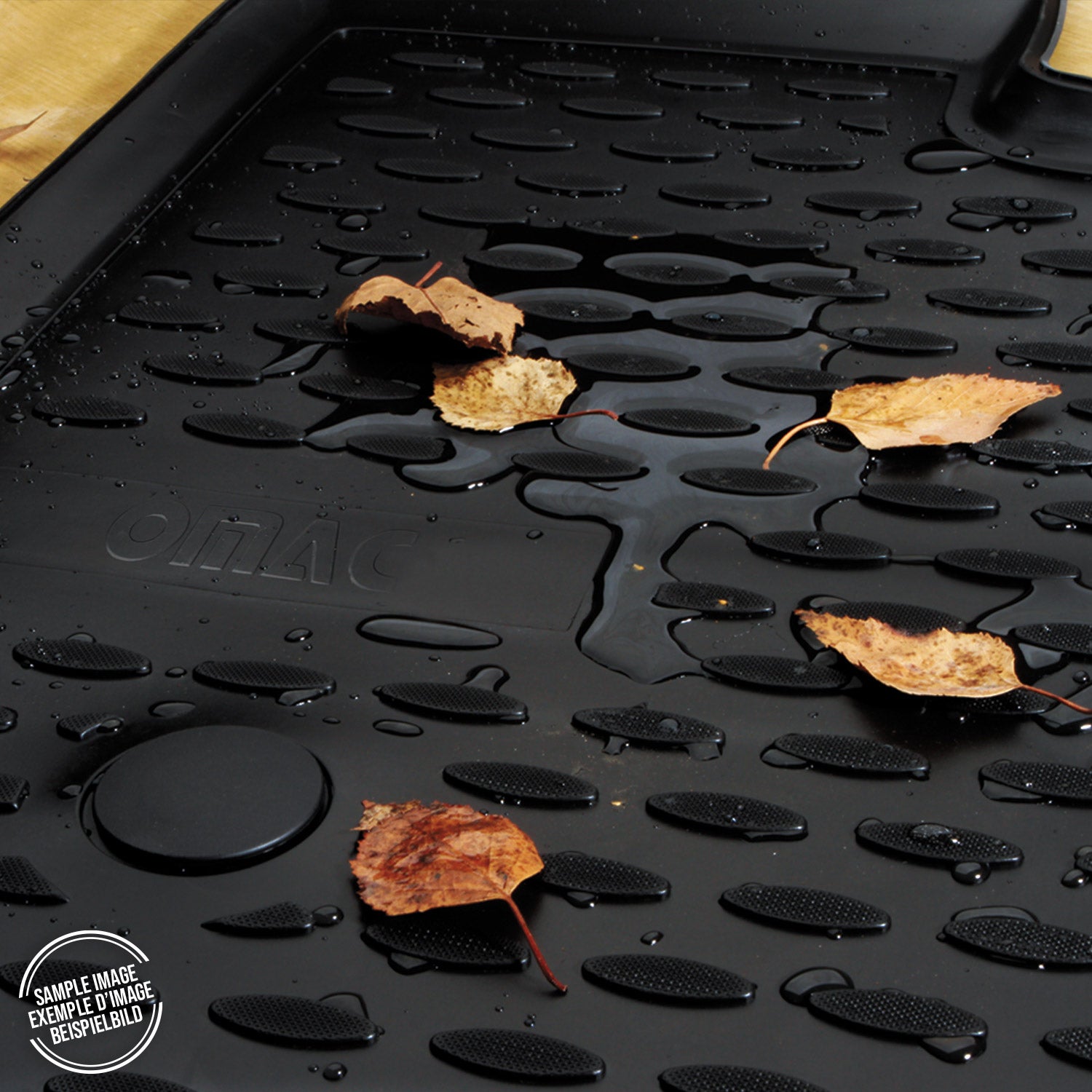 OMAC USA 2015-2022 Chevrolet Colorado Crew Cab Floor Mats Liners Full Set All Weather Black, fitment detail
